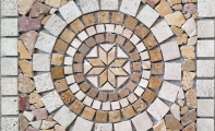Mermer Mozaik Madalyon doğal taş göbek modelleri,  doğal taş ve mermer ürünlerden imal edilir, yapay renk ve ürün kullanılmaz ve tamamen doğaltaştır.